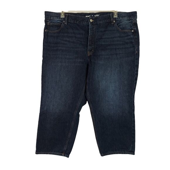 Old Navy Jeans Size 22 High-Rise Slouchy Straight Crop Dark Wash Button-Fly - Picture 1 of 12